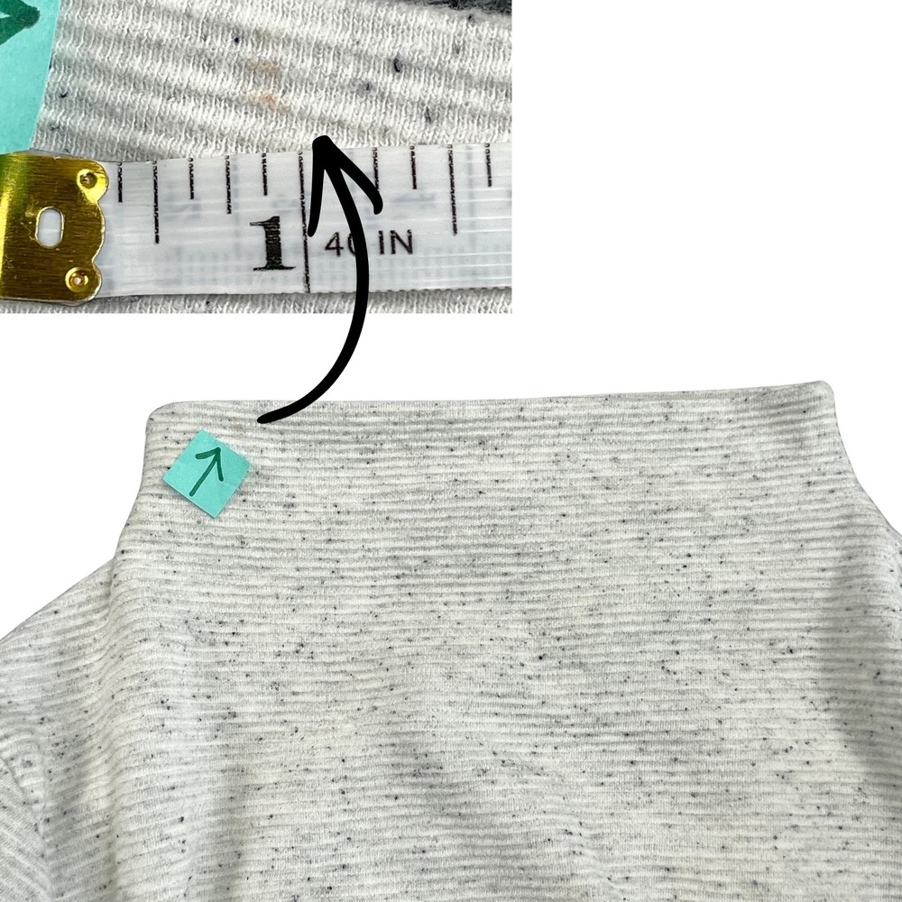 J.Jill Wearever Womens Flecked Ribbed Mock Neck Tunic Top Sweater Oatmeal Gray M - Picture 6 of 9